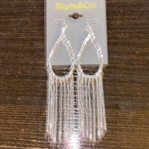 Style & Co. Shimmering Silver Fringe Earrings